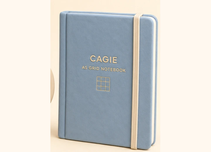 CAGIE A5方眼ハードカバーノート ブルーのクレイ風イメージ