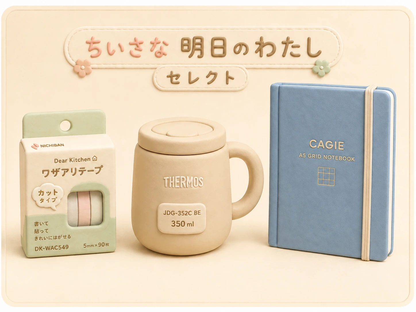 明日のわたしセレクトのクレイ風イメージ